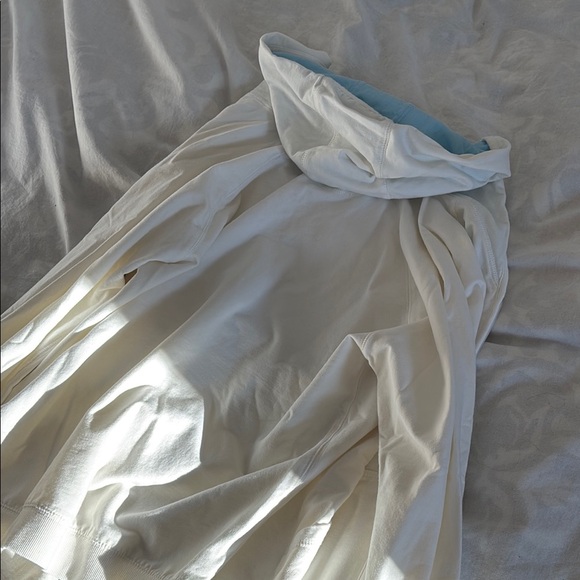 Women's White Zip-Up Hoodie - Picture 6 of 6